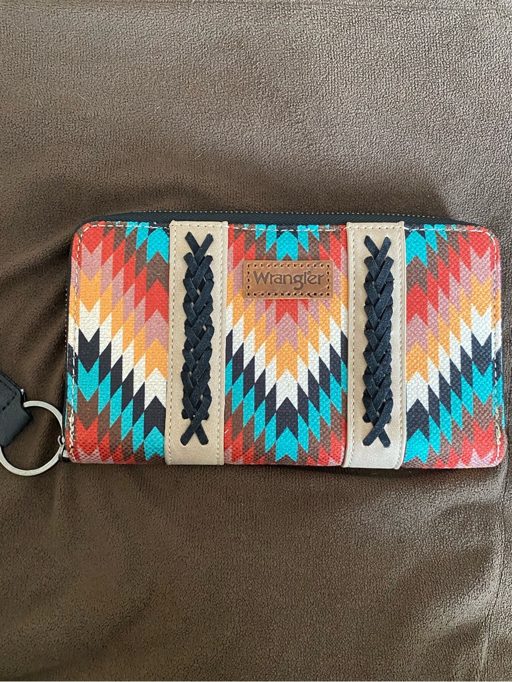 Wrangler Southwestern Aztec Zip Around Wristlet Wallet Western